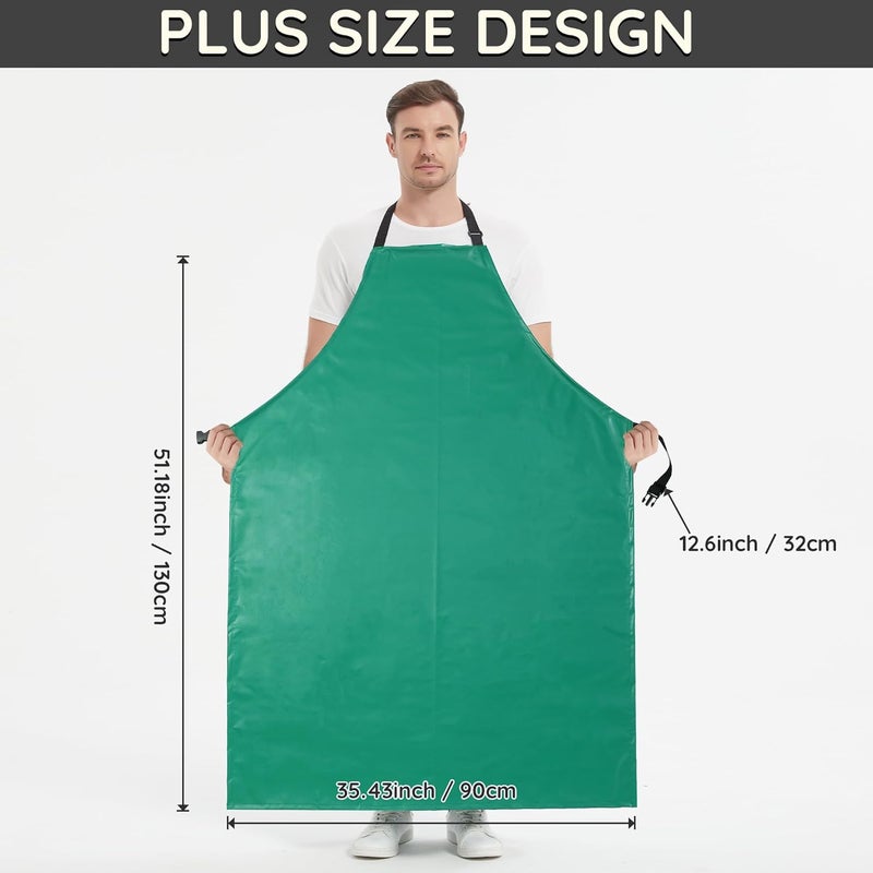 FunChaos Thicker Rubber Apron, Extra Long Adjustable Apron, Heavy Duty Oil&Chemical Resistant Waterproof Work Aprons - Image 5